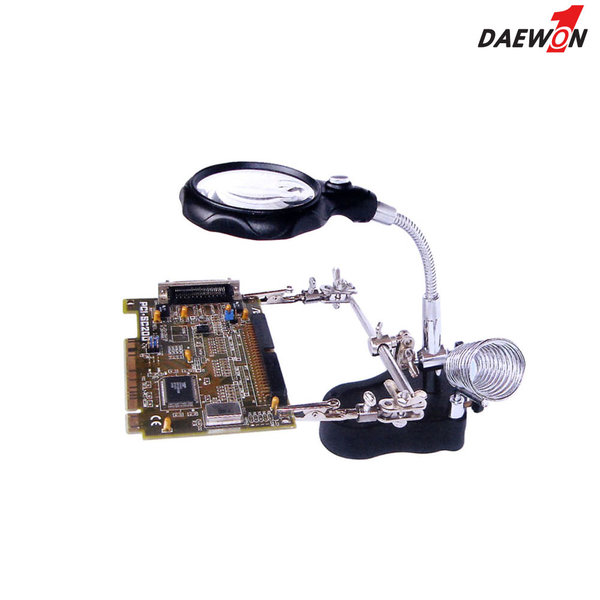 납땜용 확대경 돋보기 확대렌즈 고정집게 인두거치대