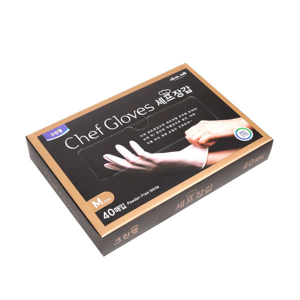 크린랩 크린랲 셰프장갑 40매 일회용 위생장갑 라텍스