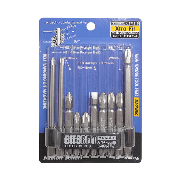 베셀 비트세트(BW-215) 10P 전동 일자 십자 드라이버